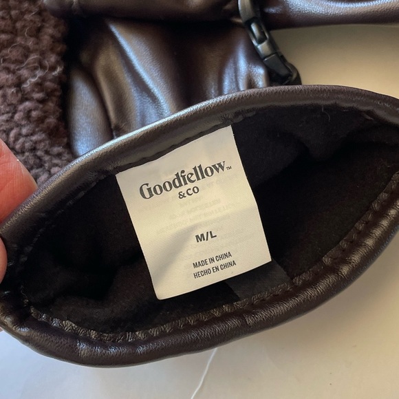Fleece Lined Mens Gloves Faux Fur - Goodfellow M/L Medium/Large - Picture 3 of 7